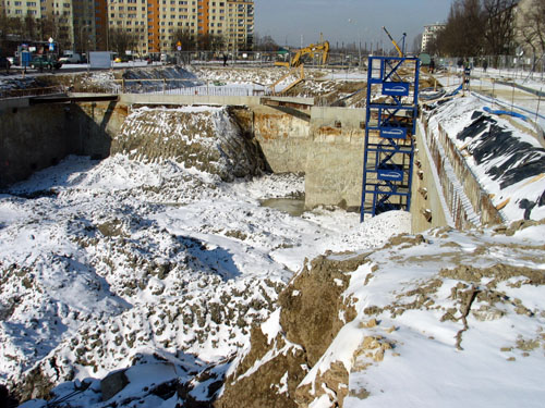Początek tunelu szlakowego pomiędzy stacjami Wawrzyszew i Młociny